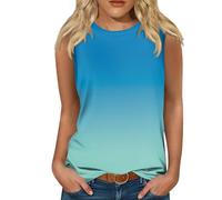 Temu Shop Kleidung Damen Top Sommer Zweiteiler Hose Und Pieces Rundhals Farbverlauf Trägershirt Stretch Ärmellos Tanktops Frauen Kurze Tops