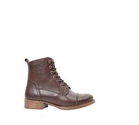 Ten Points gefütterte Schnürstiefel, Pandora Boots, vegetabil gegerbtes Leder dunkelbraun 40