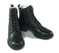 Ten Points gefütterte Schnürstiefel, Pandora Boots, vegetabil gegerbtes Leder Schwarz 37