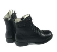 Ten Points gefütterte Schnürstiefel, Pandora Boots, vegetabil gegerbtes Leder Schwarz 42