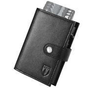 TENBST Geldbörse Herren mit RFID-Schutz | Slim Wallet | Portmonee Herren Slim | Mini Kreditkartenetui Portemonnaie (Schwarz)