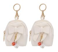 TENDYCOCO 2st Mini-münzbeutel Schleife Geldbörse Schlüsselringe Münzbeutel Schlüsselanhänger Rucksack Für Frauen Süßer Rucksack Mini-schlüsselanhänger -rucksack Krawatte Geldbeutel Damen