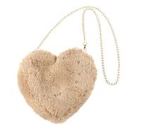 TENDYCOCO Herzförmige Umhängetasche Damen Kette Kleine Crossbody Bag Plüsch Tasche Stilvoll Für Alltag Einkaufen Dating