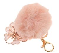 TENDYCOCO Schlüsselanhänger Aus Fellknäuel Rex Kaninchenfell Schlüsselanhänger Hasenspielzeug Damen Für Autoschlüssel Schmetterling Hängender Anhänger Plüsch Legierung