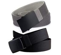 TENINE 2er Herren Gürtel, Doppelseitige Farbe Unisex Taktischer Gürtel Nylon Canvas Belt, Metalls Kunststoff Schnall