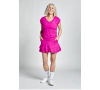 Tennis Loose Fit Shirt V-Neck, berry pink XXL