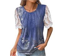 Tennis Shirt Damen Weiße Bluse Damen Kurzarm Bikini Top Damen Basic Tshirt Damen Long Sleeve Shirt Women Strandbluse Tshirts Women Tankini Oberteil Damen(Royal Blue, M)