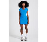 Tennis T-Shirt V-Ausschnitt Damen & Mädchen, cyan blau S