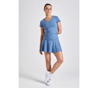 Tennis T-Shirt V-Ausschnitt Damen & Mädchen, grau blau L