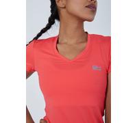 Tennis T-Shirt V-Ausschnitt Damen & Mädchen, pfirsich 116