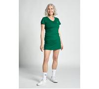 Tennis T-Shirt V-Ausschnitt Damen & Mädchen, tannengrün 164