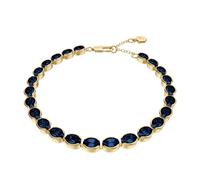 Tennisarmband FOSSIL "Ellis", blau (gelbgoldfarben, blau, blau), Armbänder, Damen, 19cm, Metall, Tennisarmband, mit Glasstein (56475208-0) gelbgoldfarben, blau, blau