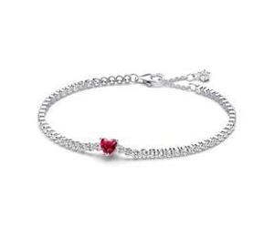 Tennisarmband für Damen mit Herz aus Sterlingsilber