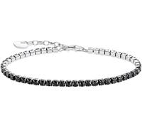 Tennisarmband THOMAS SABO "weiß oder schwarz" Gr. 21, silber (silberfarben, schwarz, schwarz), Armbänder, Damen, 21, Silber 925 (recycelt), Tennisarmband, mit Zirkonia (synth.) (85168117-21) silberfar