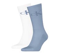 Tennissocken CALVIN KLEIN JEANS "CKJ MEN SOCK MONOGRAM", Herren, Gr. 43-46, blau (blau, weiß), Baumwollmischung, unifarben, normal, Socken Tennissocken, mit verstärkter Ferse, komfortable Frotteesohle