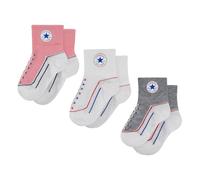 Tennissocken CONVERSE "CHN INFANT STRIATED QTR 3PK", Kinder, Gr. 68/80 (6/12), coastal pink, Obermaterial: 76% Polyester, 20% Nylon, 4% Elasthan, Socken Tennissocken, für Babys (57203435-68) coastal p