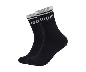Tennissocken JOOP "premium casual", Damen, Gr. 39-42, grau (weiß, grau), Materialmix, gestreift, normal, Socken Tennissocken, mit verstärkter Ferse und Zehen (62448403-39) weiß, grau