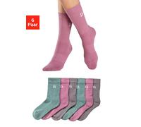 Tennissocken LASCANA ACTIVE, Damen, Gr. 35/38, bunt (2x stone, 2x altrosa, 2x petrol), Baumwollmischung, unifarben, Socken Tennissocken, mit Frotteé, Topseller (71655442-35) 2x stone, 2x altrosa, 2x p