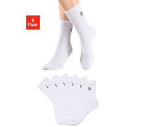 Tennissocken LASCANA ACTIVE, Damen, Gr. 39/42, weiß (6x weiß), Baumwollmischung, unifarben, Socken Tennissocken, mit Frotteé (65593140-39) 6x weiß