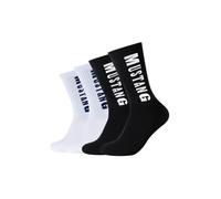 Socken MUSTANG "casual", Herren, Gr. 39-42, weiß (schwarz, weiß), Baumwollmischung, normal, Socken Socken, weicher Komfortbund, atmungsaktiv (79834319-39) schwarz, weiß