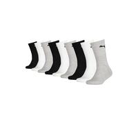 Tennissocken PUMA "JUNIOR CREW SOCK 9P ECOM", Kinder, Gr. 27-30, schwarz-weiß (grau, weiß, schwarz), Baumwollmischung, uni und meliert, normal, Socken Tennissocken, Puma Cat am Bündchen (46393528-27)