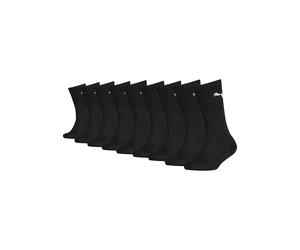 Tennissocken PUMA "JUNIOR CREW SOCK 9P ECOM", Kinder, Gr. 35-38, schwarz, Baumwollmischung, unifarben, normal, Socken Tennissocken, Puma Cat am Bündchen (78764352-35) schwarz