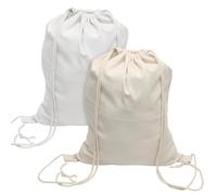 TENTHPEO 2 Stück Canvas Turnbeutel zum Bemalen, 34x43cm Stoffbeutel mit Kordelzug, Sportbeutel Damen Herren Kinder, Stofftaschen für Sport und Reise