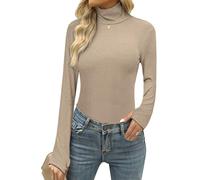 Terecey Langarmshirt Damen Rollkragenshirt mit Daumenloch Für Winter | 95 % Baumwolle Und 5 % Elasthan, Slim Fit Mit Rollkragen Und Daumenloch, Ideal Für Winter Alltag Büro Und Freizeit.