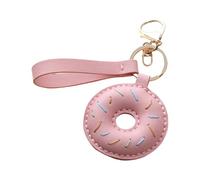 TERNCOEW Modischer Schlüsselanhänger aus PU-Leder, Donuts-Schlüsselband, Lebensmittelform, handgefertigtes Anhänger, Zubehör für den täglichen Gebrauch, PU-Leder-Donut-Schlüsselanhänger, B, Keychain