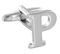 TEROON Manschettenknopf Buchstabe Initiale 'P' [EIN Knopf - KEIN Paar]