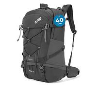 Terra Peak® Premium Wanderrucksack 40L (FLEX 40) für Damen Herren & Erwachsene groß grau - Trekking-Rucksack wasserdicht - Daypack Rucksack & Tagesrucksack Trinksystem & Rückenbelüftung zum Wandern