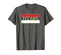 Teslic Banja Vrucica Republika Srpska Serbische Flagge Trobojka T-Shirt, Herren, Anthrazit, L
