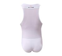 TESOON Herren Sport Body Mesh Jumpsuits Leotard Wrestling Singlet, Weiss/opulenter Garten, X-Large