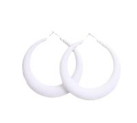 Tesselite Acryl geometrische 7CM große Creolen Rose rot schwarz übertrieben Persönlichkeit Mode Ohrringe können die Gesichtsform Frauen Ohrringe ändern,Weiß,Einheitsgröße