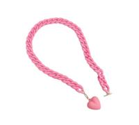 Tesselite Acryl-Halskette - Halskette mit Liebes-Herz-Anhänger aus mattem Acryl für Frauen, Bunte Lange Kette, Halsband-Halskette, modische Party-Schmuckgeschenke, 1 Stück, rosa Farbe, Einheitsgröße
