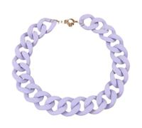 Tesselite Acryl-Halskette-Statement Mattrote Lange Kette Halsketten Für Frauen Vintage Bunte Große Klobige Kette Choker Anhänger Halsketten Modeschmuck,Lila,Einheitsgröße