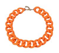 Tesselite Acryl-Halskette-Statement Mattrote Lange Kette Halsketten Für Frauen Vintage Bunte Große Klobige Kette Choker Anhänger Halsketten Modeschmuck,Orange,Einheitsgröße
