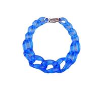 Tesselite Acryl-Halskette - Trendige große Acryl-Rosa-Choker-Halskette für Frauen, Vintage-Harz, klobige Kette, Kragen-Halsketten, Anhänger, Schmuck, Party-Geschenke, Königsblau, Einheitsgröße