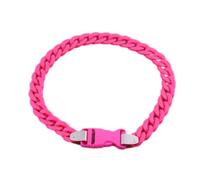 Tesselite Acryl-Kettenschnallen-Halskette für Männer und Frauen, Rock-Punk, transparente Kette, personalisierter Modeschmuck, einteilig, Neonrosa, Einheitsgröße