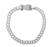 Tesselite Acryl-Kettenschnallen-Halskette für Männer und Frauen, Rock-Punk-transparente Kettenhalskette, personalisierter Modeschmuck, einteilig, weißes Metallband, Einheitsgröße