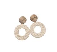 Tesselite Acryl-Ohrringe - 12 Farben, böhmische geometrische runde Ohrringe, einfache modische Persönlichkeit, Damen-Bonbonfarben-Ohrringe, Beige, Einheitsgröße