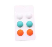 Tesselite Acryl-Ohrringe - 3 Paar Bunte Ohrringe Set dreidimensionale kleine runde Perlen Acryl-Ohrringe modische Sommer runde Ohrringe Damenschmuck, Nr. 4, Einheitsgröße