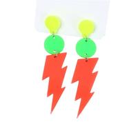 Tesselite Acryl-Ohrringe - Blitz-Ohrringe in Bonbonfarben, Fluoreszierendes Farbdesign, Kontrastfarbe, Persönlichkeit, einzigartige Acryl-Ohrringe für Frauen, Fluoreszierendes Orange, Einheitsgröße