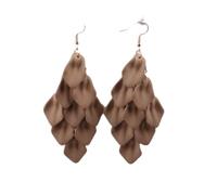 Tesselite Acryl-Ohrringe - Bohemian-Blütenblatt-Lange Ohrringe, Quaste, Acryl-Ohrringe, Retro-Persönlichkeit, Damen-Ohrringe für den Alltag - 1 Stück, Kaffee, Einheitsgröße