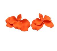 Tesselite Acryl-Ohrringe - Bohemian-Blütenblatt-Quaste, Acryl-Ohrringe, Rüschen, Bonbonfarben, modische Persönlichkeit, Ohrringe, Damenschmuck - 1 Stück, Orange, Einheitsgröße