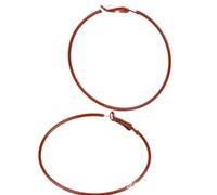 Tesselite Acryl-Ohrringe - Bohemian-Stil, gelb-weiß, Strand, 6 cm, dünne Creolen, modisch, 15 Farben, Nischen-Ohrschmuck für Damen, 1 Stück, braun, Einheitsgröße