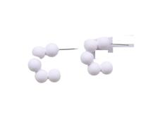 Tesselite Acryl-Ohrringe - bonbonfarbene C-förmige Acryl-Ohrringe, rot-Blaue Ohrringe, frische, Schlichte Mode-Ohrringe, Ohrringe für Frauen, weiß, Einheitsgröße