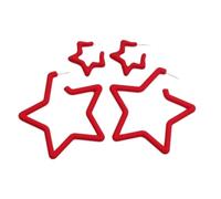 Tesselite Acryl-Ohrringe - Bonbonfarbene große und kleine Stern-Set-Acryl-Ohrringe, einfache Mode, täglicher fünfzackiger Stern-Ohrring, Ohrringe, Schmuck für Frauen, rot, Einheitsgröße