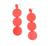 Tesselite Acryl-Ohrringe - Fluoreszierende Farbe dreiteilige Spleißscheiben-Ohrringe Retro einfache Persönlichkeit Acryl Damen Ohrringe für den Alltag, Fluoreszierendes Orange, Einheitsgröße