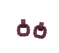 Tesselite Acryl-Ohrringe - geometrische quadratische und runde, Schlichte und modische Ohrringe, Sprühfarbe, Bonbonfarbe, Ohrringe aus Acryl, weiblicher Ohrschmuck, Weinrot, Einheitsgröße